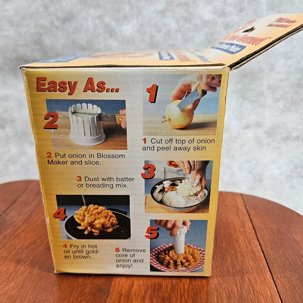The Onion Gourmet Onion Blossom Maker Complete Set Kitchen Gadget NEW in box vtg